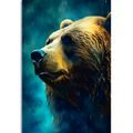 CANVAS PRINT BLUE-GOLD BEAR - PICTURES LORDS OF THE ANIMAL KINGDOM - PICTURES