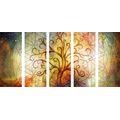 5-PIECE CANVAS PRINT TREE WITH A FLOWER OF LIFE - PICTURES FENG SHUI - PICTURES