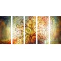 5-TEILIGES WANDBILD BAUM MIT DER BLUME DES LEBENS - BILDER MIT FENG SHUI-MOTIVEN - BILDER