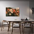 TABLEAU SUR TOILE – PRAIRIE FLEURIE AUX TONS CHAUDS - TABLEAUX DE FLEURS - TABLEAUX