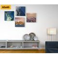 CANVAS PRINT SET NEW YORK IN UNIQUE COLORS - SET OF PICTURES - PICTURES