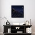 TABLEAU SUR TOILE – LIGNES DORÉES DE MONTAGNES LA NUIT - TABLEAUX DE MONTAGNE - TABLEAUX