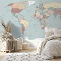 TAPETE BUNTE WELTKARTE - WELTKARTEN-TAPETEN - TAPETEN