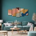 TABLEAU EN 5 PARTIES – FORMES ABSTRAITES COLORÉES - IMAGES FORMES ABSTRAITES - TABLEAUX