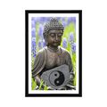 POSTER MIT PASSEPARTOUT YIN UND YANG BUDDHA - FENG SHUI - POSTER