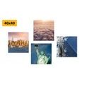 CANVAS PRINT SET NEW YORK IN UNIQUE COLORS - SET OF PICTURES - PICTURES