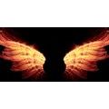 CANVAS PRINT FIERY ANGEL WINGS - PICTURES OF ANGELS - PICTURES