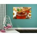 CANVAS PRINT JAR OF HONEY - PICTURES OF FOOD AND DRINKS - PICTURES