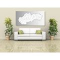 CANVAS PRINT BLACK AND WHITE MAP OF SLOVAKIA - PICTURES OF MAPS - PICTURES