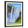 AFFICHE AVEC MONTURE CASCADE EMBLÉMATIQUE DU EN ISLANDE - NATURE - AFFICHES