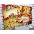 CANVAS PRINT POSTCARDS OF WORLD METROPOLISES - PICTURES OF CITIES - PICTURES