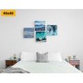 CANVAS PRINT SET SNOWY LANDSCAPE - SET OF PICTURES - PICTURES