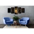 5-PIECE CANVAS PRINT HARMONIOUS POWER OF BUDDHA - PICTURES FENG SHUI - PICTURES