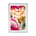 POSTER MIT PASSEPARTOUT IMPRESSIONISTISCHE WELT DER BLUMEN - BLUMEN - POSTER