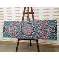 CANVAS PRINT INDIAN MANDALA WITH FLORAL PATTERN - PICTURES FENG SHUI - PICTURES