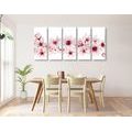 IMPRESSION SUR TOILE EN 5 PARTIES FLEURS DE CERISIER - IMPRESSIONS SUR TOILE FLEURS - IMPRESSION SUR TOILE