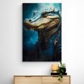 CANVAS PRINT BLUE-GOLD CROCODILE - PICTURES LORDS OF THE ANIMAL KINGDOM - PICTURES