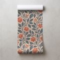 TAPÉTA VINTAGE KORALLSZÍNŰ VIRÁGOK LEVELEKKEL - VIRÁGMINTÁS TAPÉTÁK - TAPÉTÁK