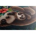 CANVAS PRINT CUTE SLOTHS - CHILDRENS PICTURES - PICTURES