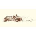 CANVAS PRINT RETRO RACING CAR - VINTAGE AND RETRO PICTURES - PICTURES