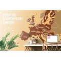 SELF ADHESIVE WALLPAPER BROWN MAP WITH THE NAMES OF EU COUNTRIES - SELF-ADHESIVE WALLPAPERS - WALLPAPERS