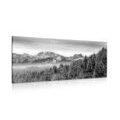 CANVAS PRINT FROZEN MOUNTAINS IN BLACK AND WHITE - BLACK AND WHITE PICTURES - PICTURES