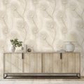 SAMOLEPÍCÍ FOTOTAPETA BÉŽOVÁ ELEGANCE S PTAČÍMI PERY - VZOROVANÉ TAPETY - TAPETY