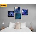 CANVAS PRINT SET MYSTERIOUS WOLF - SET OF PICTURES - PICTURES