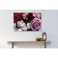 CANVAS PRINT RETRO BOUQUET OF ROSES - VINTAGE AND RETRO PICTURES - PICTURES