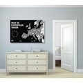 CANVAS PRINT EDUCATIONAL MAP WITH THE NAMES OF THE COUNTRIES OF THE EUROPEAN UNION IN BLACK AND WHITE - PICTURES OF MAPS - PICTURES