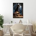 WANDBILD GEHEIMNISVOLLE KATZE IM GOTISCHEN STIL - HALLOWEEN- UND HORROR-BILDER - BILDER