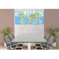 5-PIECE CANVAS PRINT CLASSIC WORLD MAP - PICTURES OF MAPS - PICTURES