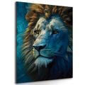 IMPRESSION SUR TOILE LION BLEU-OR - IMPRESSIONS SUR TOILE LES SOUVERAINS DU RÈGNE ANIMAL - IMPRESSION SUR TOILE