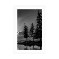 POSTER WITH MOUNT MOUNTAIN LAKE IN BLACK AND WHITE - BLACK AND WHITE - POSTERS