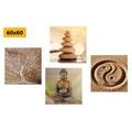 CANVAS PRINT SET FENG SHUI IN BEIGE SHADES - SET OF PICTURES - PICTURES