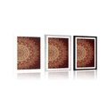 POSTER – MANDALA DORATA SU SFONDO BORDEAUX - FENG SHUI - POSTER
