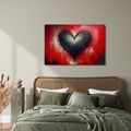 WANDBILD HERZ AUF ROTEM HINTERGRUND - BILDER MIT LIEBESMOTIVEN - BILDER