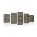 5-PIECE CANVAS PRINT MANDALA IN VINTAGE STYLE - PICTURES FENG SHUI - PICTURES