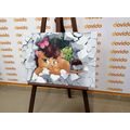 CANVAS PRINT CUTE LION CUB - CHILDRENS PICTURES - PICTURES