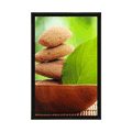 POSTER ZEN STONES AND A LEAF IN A BOWL - FENG SHUI - POSTERS