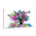 CANVAS PRINT FLORAL TREE FULL OF COLORS - ABSTRACT PICTURES - PICTURES