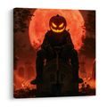 WANDBILD DUNKLER KÜRBIS AUF GRABSTEIN - HALLOWEEN- UND HORROR-BILDER - BILDER
