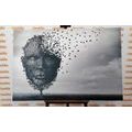 CANVAS PRINT ABSTRACT FACE IN THE FORM OF A TREE - BLACK AND WHITE PICTURES - PICTURES