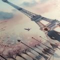 QUADRO SU TELA – AMORE SOTTO LA TORRE EIFFEL - QUADRI AMORE - STAMPE E QUADRI