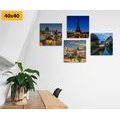 CANVAS PRINT SET ROMANTIC NIGHT PARIS - SET OF PICTURES - PICTURES