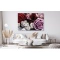 CANVAS PRINT RETRO BOUQUET OF ROSES - VINTAGE AND RETRO PICTURES - PICTURES