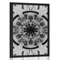 POSTER MANDALA ABSTRACTION IN BLACK AND WHITE - BLACK AND WHITE - POSTERS