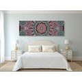 CANVAS PRINT INDIAN MANDALA WITH FLORAL PATTERN - PICTURES FENG SHUI - PICTURES