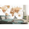 SELF ADHESIVE WALLPAPER BEIGE WORLD MAP ON A LIGHT BACKGROUND - SELF-ADHESIVE WALLPAPERS - WALLPAPERS