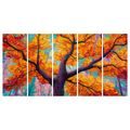 5-DÍLNÝ OBRAZ PODZIMNÍ STROM ŽIVOTA - OBRAZY STROMY ŽIVOTA - OBRAZY